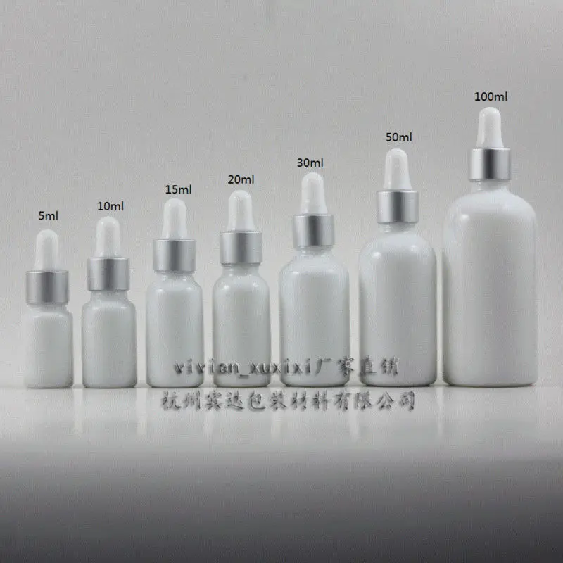 50PCS 20ml white color empty Glass Essential Oil Bottle With aluminum (matte silver ring+white rubber) dropper cap
50PCS 20ml white color empty Glass Essential Oil Bottle With aluminum (matte silver ring+white rubber) dropper cap