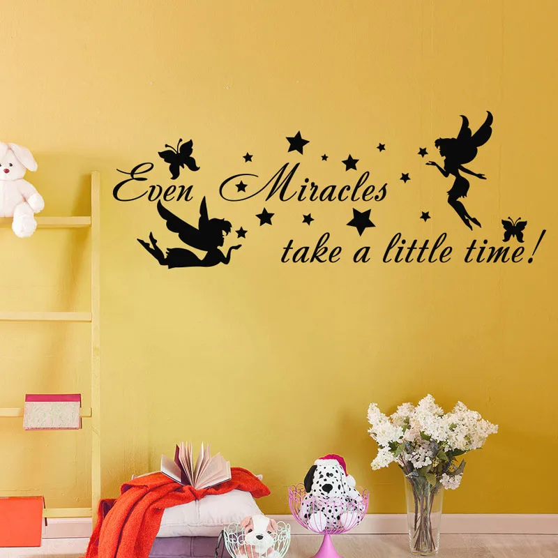 ZOOYOO Even Miracles Take A Little Time Wall Sticker Star Fairy Elf Wall Decals Home Decor Kids Children Room Decoration
ZOOYOO Even Miracles Take A Little Time Wall Sticker Star Fairy Elf Wall Decals Home Decor Kids Children Room Decoration