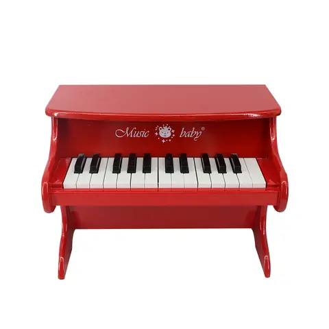 Children's toy piano solid wood mini piano red children's piano