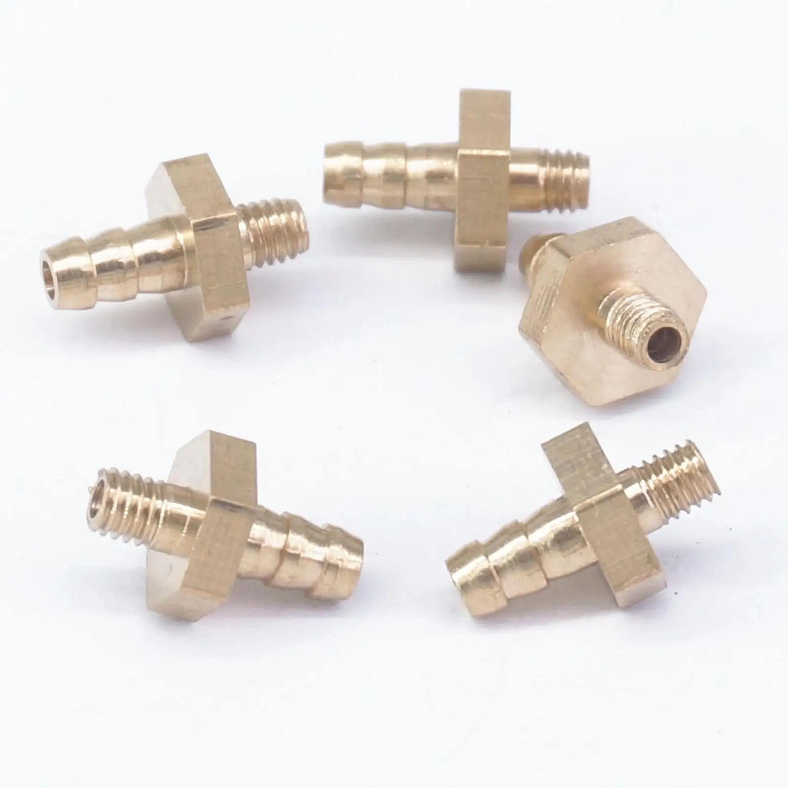 

LOT 5 Hose Barb I/D 3mm x M3 Metric Male Thread Brass coupler Splicer Connector fitting for Fuel Gas Water Plumbing