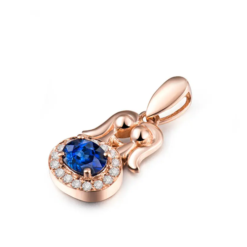 LANMI Gemini Pendants Design Natural Gemstone Oval 3.5x4.5mm Sapphire Pendant Solid 18K Rose Gold for Young Girls
LANMI Gemini Pendants Design Natural Gemstone Oval 3.5x4.5mm Sapphire Pendant Solid 18K Rose Gold for Young Girls