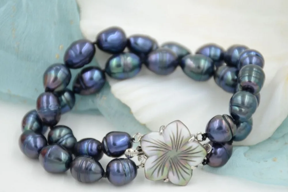 Free Shipping Hot New 2 ROW natural 10-11mm Australian south sea black pearl bracelet farming
Free Shipping Hot New 2 ROW natural 10-11mm Australian south sea black pearl bracelet farming