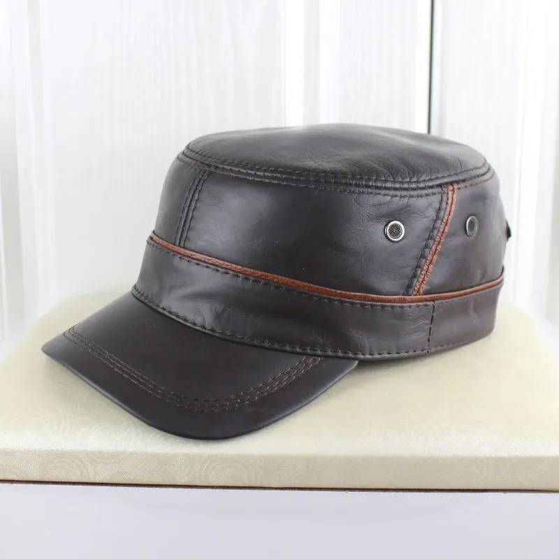 Autumn Winter Cowhide Flat Top Visor Cap Men Fashion Ear Protection Warm Hat Male Genuine Leather Outdoor Casual Caps H6961
Autumn Winter Cowhide Flat Top Visor Cap Men Fashion Ear Protection Warm Hat Male Genuine Leather Outdoor Casual Caps H6961
