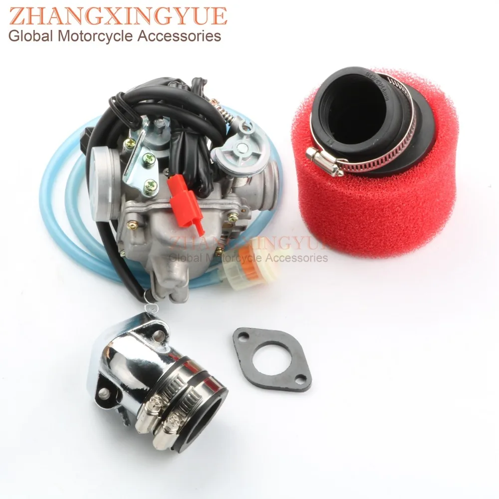 PD24J carburetor & 42mm high performance air filter & modified manifold for GY6 125cc 150cc 152QMI 157QMJ ATV Scooter
PD24J carburetor & 42mm high performance air filter & modified manifold for GY6 125cc 150cc 152QMI 157QMJ ATV Scooter