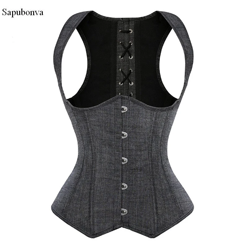 Sapubonva corset vest top underbust corset straps waist cincher sexy corsets for women party gray clothing costume 6xl
Sapubonva corset vest top underbust corset straps waist cincher sexy corsets for women party gray clothing costume 6xl