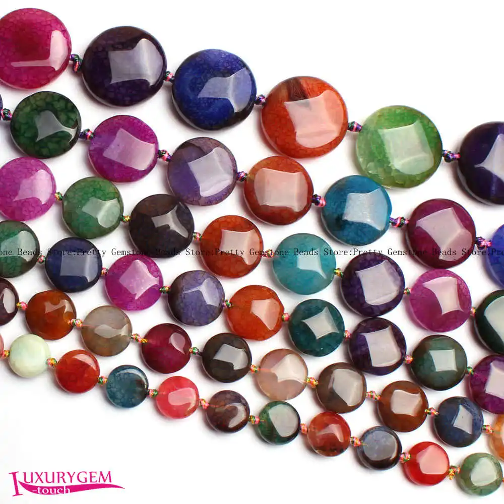 Multicolor Natural Cracked Agates Stone 12/14/16/18mm Faceted Coin Shape DIY Loose Beads wj341
Multicolor Natural Cracked Agates Stone 12/14/16/18mm Faceted Coin Shape DIY Loose Beads wj341