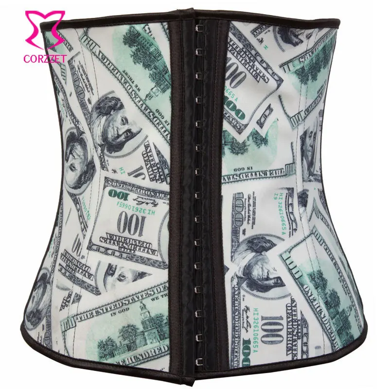 Rain Money Printed Underbust Corset Latex Waist Cincher Latex Waist Trainer Steel Boned Waist Slimming Corsets and Bustiers
Rain Money Printed Underbust Corset Latex Waist Cincher Latex Waist Trainer Steel Boned Waist Slimming Corsets and Bustiers