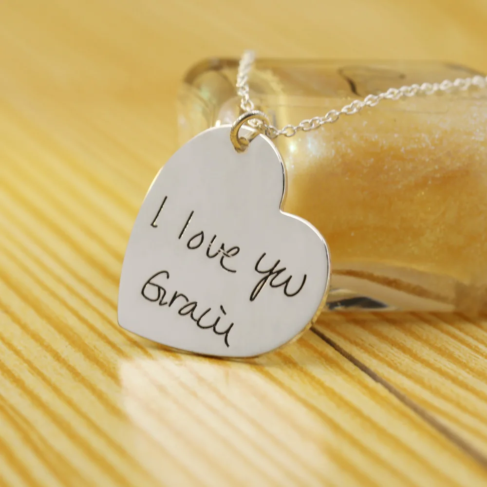 Heart Shape 925 Sterling Silver Lover Handwritten Pendant Necklace Personalized Mom Father Day Gift
Heart Shape 925 Sterling Silver Lover Handwritten Pendant Necklace Personalized Mom Father Day Gift