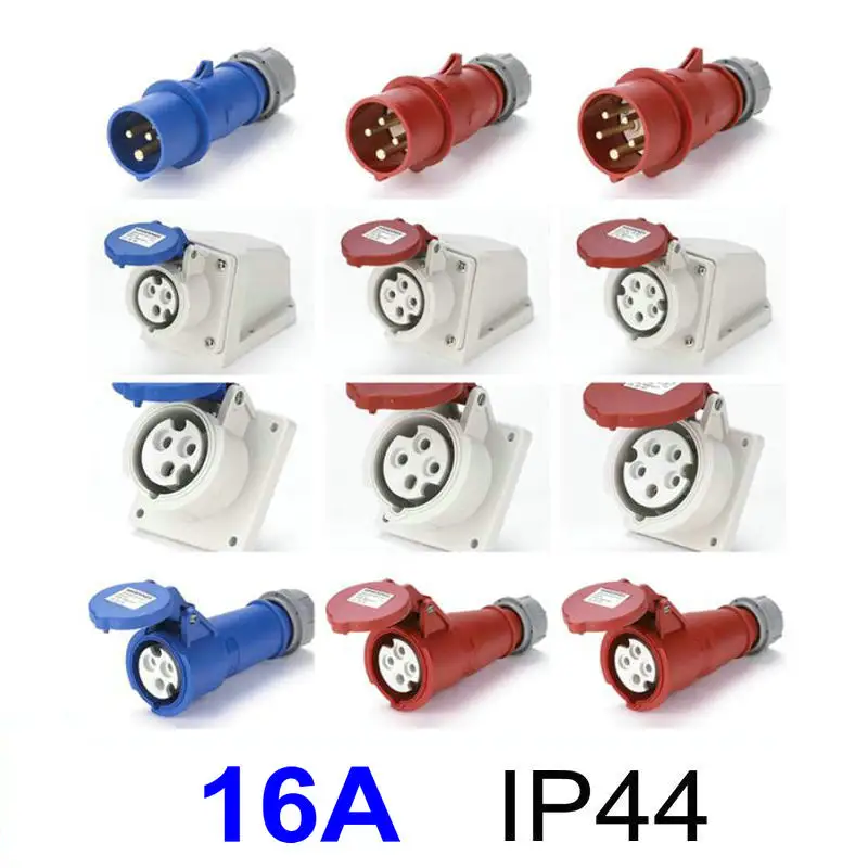 16A IP44 Waterproof Electric Industrial Connector 3P 4P 5P Male/Female Industrial Plug Socket
16A IP44 Waterproof Electric Industrial Connector 3P 4P 5P Male/Female Industrial Plug Socket