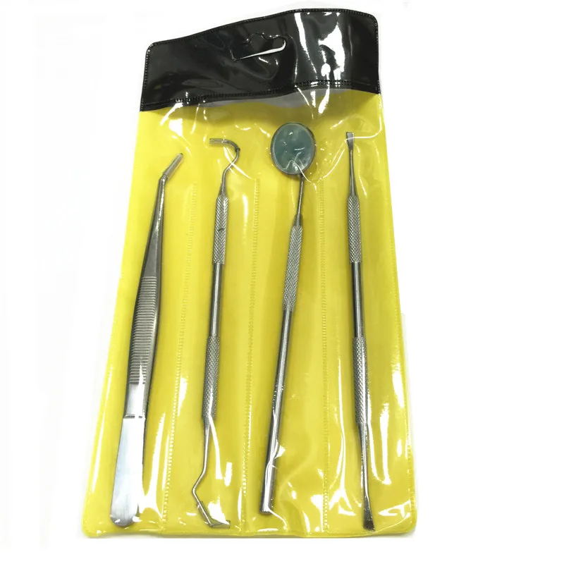 Dentist Tool Kit 4 PCS Stainless Steel Dental Examination Tools Dental Pick Hygiene Set
Dentist Tool Kit 4 PCS Stainless Steel Dental Examination Tools Dental Pick Hygiene Set