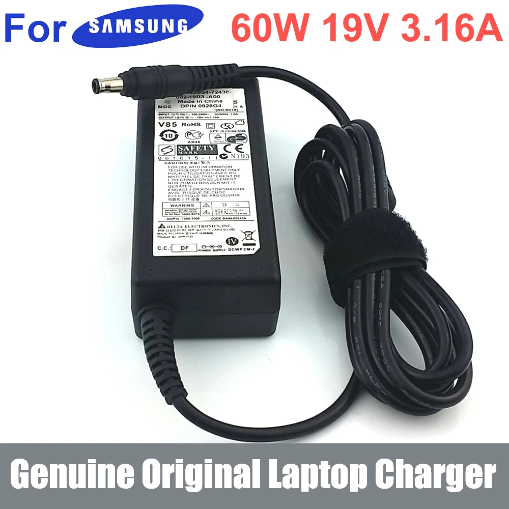 Оригинальный 60W 19V 3.16A адаптер переменного тока зарядное устройство источник питания для Samsung NP300E4C-A03US NP300E5A-A01UB
Оригинальный 60W 19V 3.16A адаптер переменного тока зарядное устройство источник питания для Samsung NP300E4C-A03US NP300E5A-A01UB