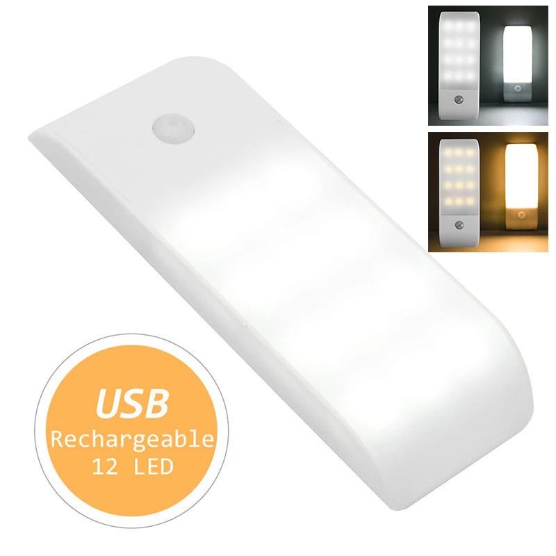 12 LED USB Rechargeable Under Cabinet Light Lamp PIR Motion Sensor Night Light For Wardrobe Closet Kitchen With Magnetic Strip
12 LED USB Rechargeable Under Cabinet Light Lamp PIR Motion Sensor Night Light For Wardrobe Closet Kitchen With Magnetic Strip