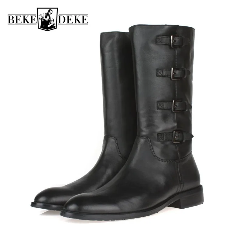 Mens Winter Mid Calf Motorcycle Boots Buckle Med Heels Genuine Leather Riding Safety Shoes Army Work High Boots Male
Mens Winter Mid Calf Motorcycle Boots Buckle Med Heels Genuine Leather Riding Safety Shoes Army Work High Boots Male