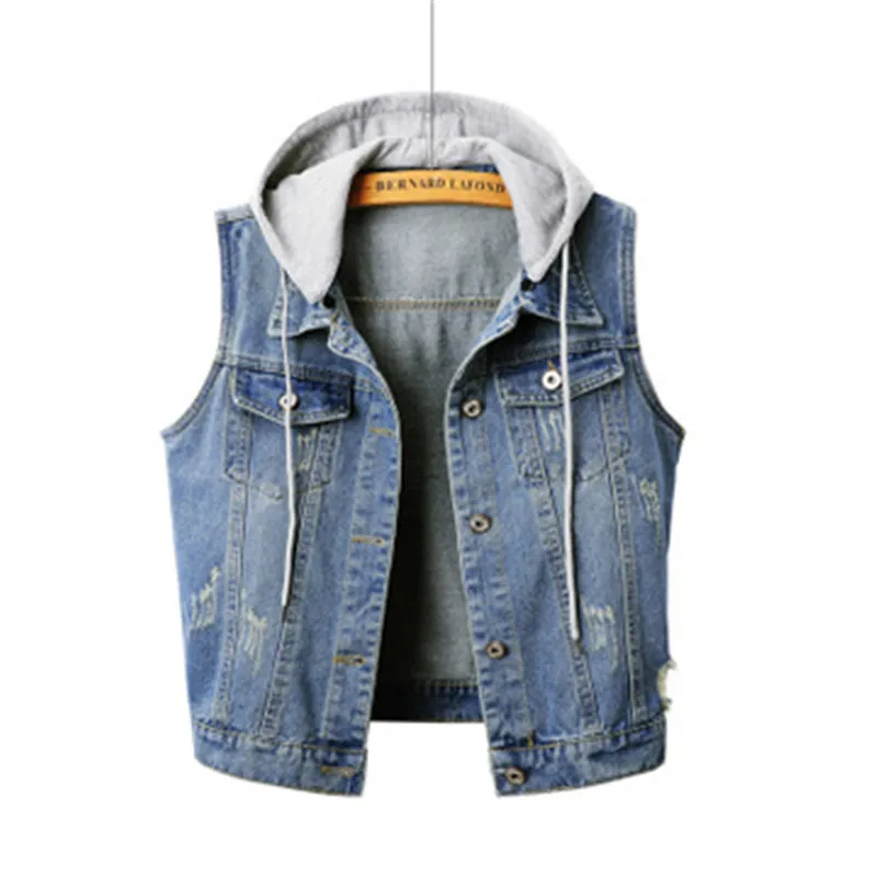 Fashion denim vest sleeveless vest slim 4XL denim vest tops casual hooded Short denim vest jacket Summer AS930
Fashion denim vest sleeveless vest slim 4XL denim vest tops casual hooded Short denim vest jacket Summer AS930