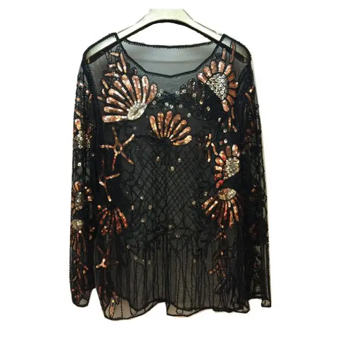 Women's Luxury Vintage Shiny sequins paillette Beaded Shirt Female Club Party Dancing Performance Pullover lace Tops Tees TB591
Women's Luxury Vintage Shiny sequins paillette Beaded Shirt Female Club Party Dancing Performance Pullover lace Tops Tees TB591