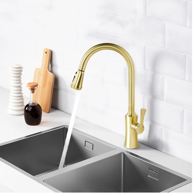 Kitchen Faucet Single Handle Brushed Gold Pull Out Kitchen Faucet Single Hole Handle Swivel 360 Degree Sink Mixer Tap Mixer Taps
Kitchen Faucet Single Handle Brushed Gold Pull Out Kitchen Faucet Single Hole Handle Swivel 360 Degree Sink Mixer Tap Mixer Taps