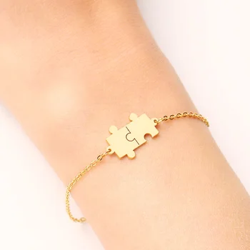 Dotifi 여성용 스테인레스 스틸 팔찌 금색과 은색 색 퍼즐 pulseira feminina lover's engagement jewelry