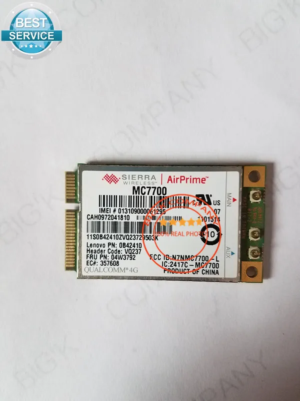 Sierra Wireless MC7700 FRU 04w3792 4G WWAN Card GOBI4000 LTE for Lenovo thinkpad T430 T430S X230 T530
Sierra Wireless MC7700 FRU 04w3792 4G WWAN Card GOBI4000 LTE for Lenovo thinkpad T430 T430S X230 T530