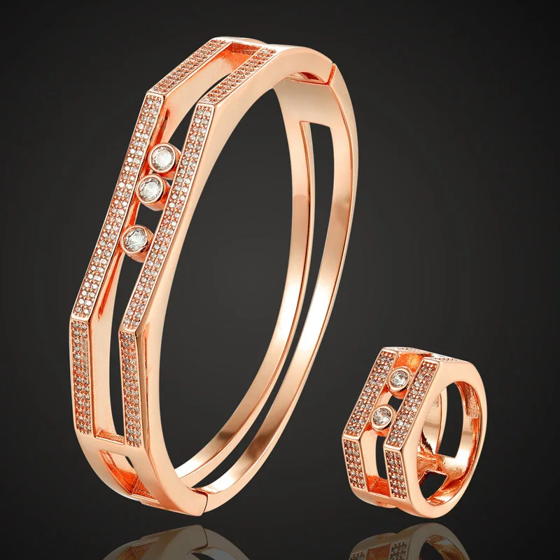 Zlxgirl jewelry brand rose gold color bangle ring jewelry sets women bridal accessory sets Cubic zircon copper bangle 2201100191
Zlxgirl jewelry brand rose gold color bangle ring jewelry sets women bridal accessory sets Cubic zircon copper bangle 2201100191