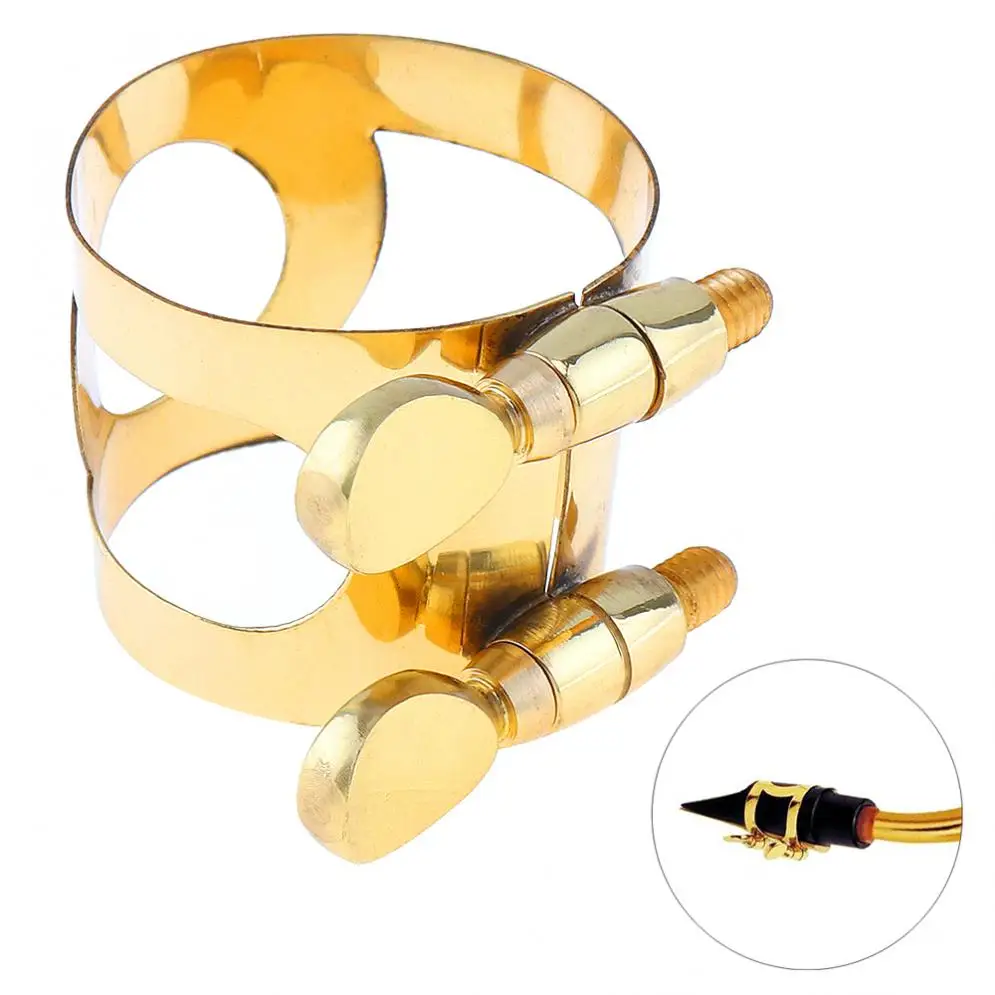 Alto Saxophone Mouthpiece Delicate Ligature Gold-plated Brass Ligature Fastener for Rubber Alto Saxophone
Alto Saxophone Mouthpiece Delicate Ligature Gold-plated Brass Ligature Fastener for Rubber Alto Saxophone