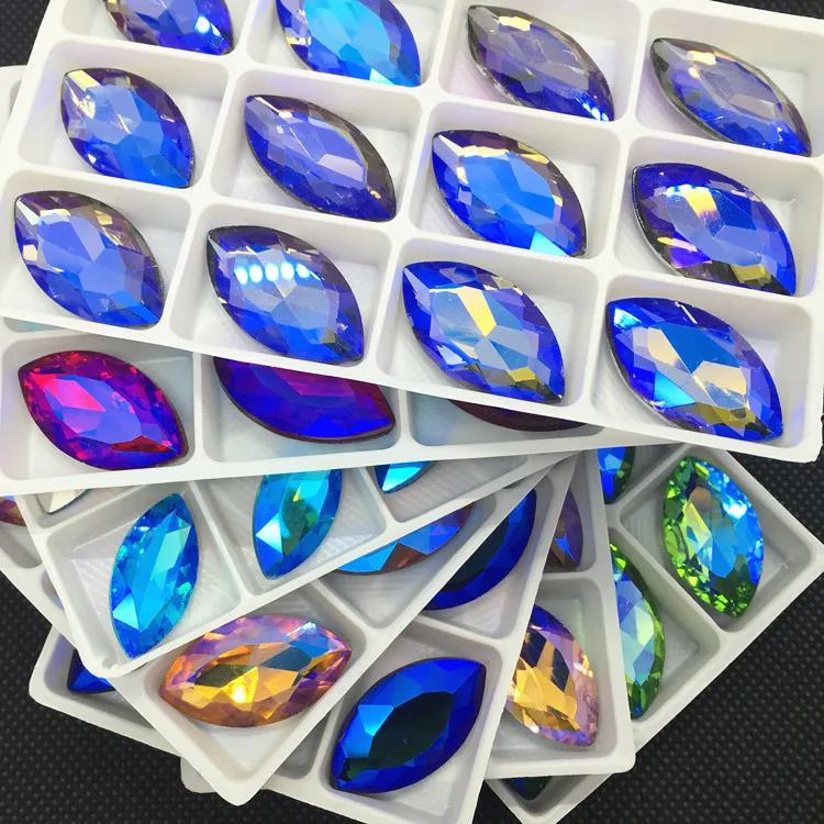 ALL colors AB Navette Glass Crystal Stone 6X12,18x9,15x7,27x13,32x17mm Pointed Back Marquise Rhinestone Dress Making
ALL colors AB Navette Glass Crystal Stone 6X12,18x9,15x7,27x13,32x17mm Pointed Back Marquise Rhinestone Dress Making