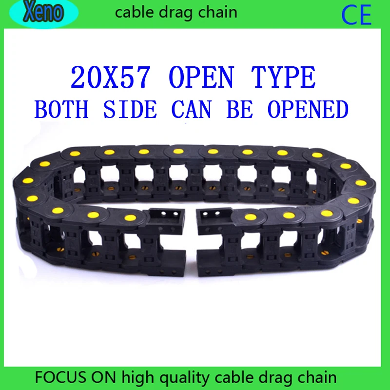 20x57mm 10 Meters Open Type Reinforced Nylon Wire Carrier With Yellow Points For CNC Route Machine
20x57mm 10 Meters Open Type Reinforced Nylon Wire Carrier With Yellow Points For CNC Route Machine