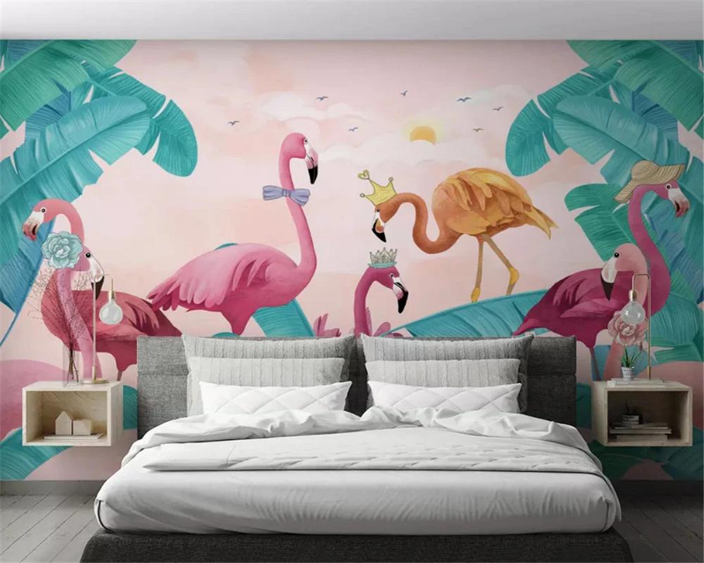 beibehang Customized environmentally friendly Nordic fresh tropical plants flamingo TV background papel de parede 3d wallpaper
beibehang Customized environmentally friendly Nordic fresh tropical plants flamingo TV background papel de parede 3d wallpaper