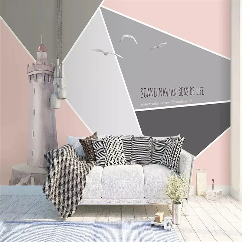 Decorative wallpaper Nordic abstract style navigation lighthouse indoor background wall
Decorative wallpaper Nordic abstract style navigation lighthouse indoor background wall