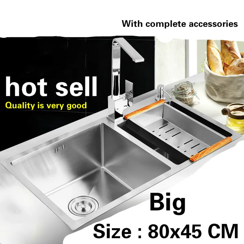 Free shipping Household Kitchen sink big durable manual stainless steel vogue double groove hot sell 80x45 CM
Free shipping Household Kitchen sink big durable manual stainless steel vogue double groove hot sell 80x45 CM
