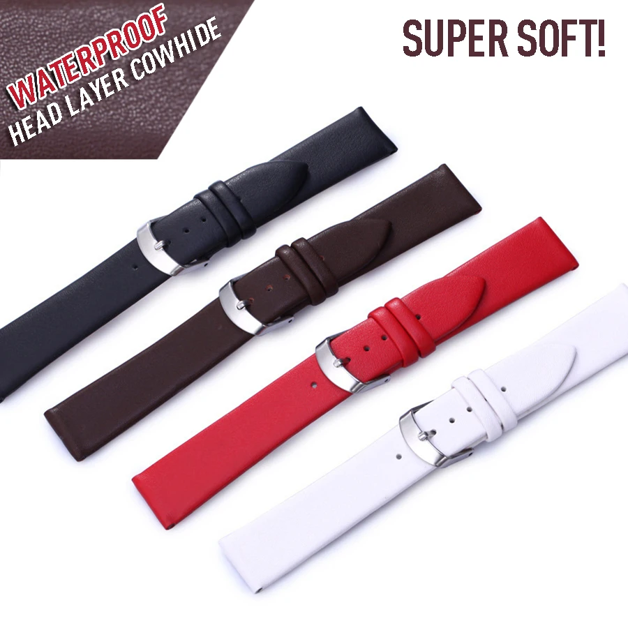 Ultra Thin Cowhide Band Real Leather Watchband Super Soft For Men Women Business Wristwatch Strap Accessories 8mm-22mm
Ultra Thin Cowhide Band Real Leather Watchband Super Soft For Men Women Business Wristwatch Strap Accessories 8mm-22mm