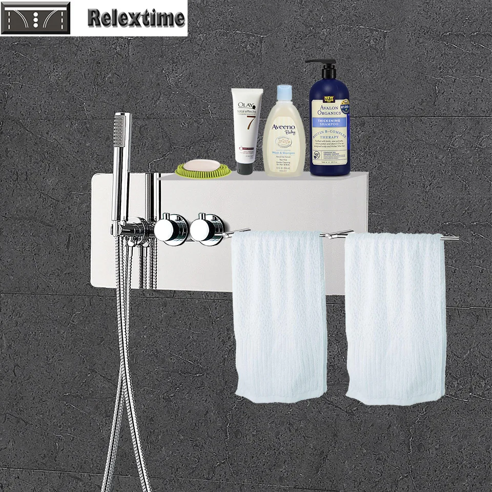 Thermostatic concealed Shower Panel Faucet Body Massage System Stainless Steel Shower Column with Towel Rack Holder Hanger Shelf
Thermostatic concealed Shower Panel Faucet Body Massage System Stainless Steel Shower Column with Towel Rack Holder Hanger Shelf