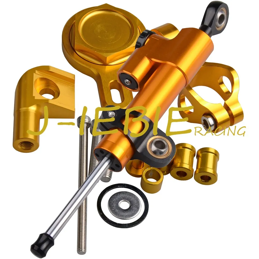 CNC Steering Damper Stabilizer and Gold Bracket Mounting For Yamaha YZF R1 1999-2005 2000 2001 2002 2003 2004
CNC Steering Damper Stabilizer and Gold Bracket Mounting For Yamaha YZF R1 1999-2005 2000 2001 2002 2003 2004