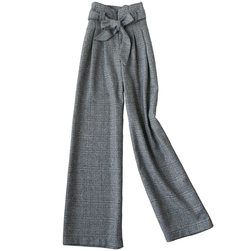 spring Autumn New Women Woolen plaid straight Wide Leg trouser high waist fashion Loose pants Ladies
spring Autumn New Women Woolen plaid straight Wide Leg trouser high waist fashion Loose pants Ladies