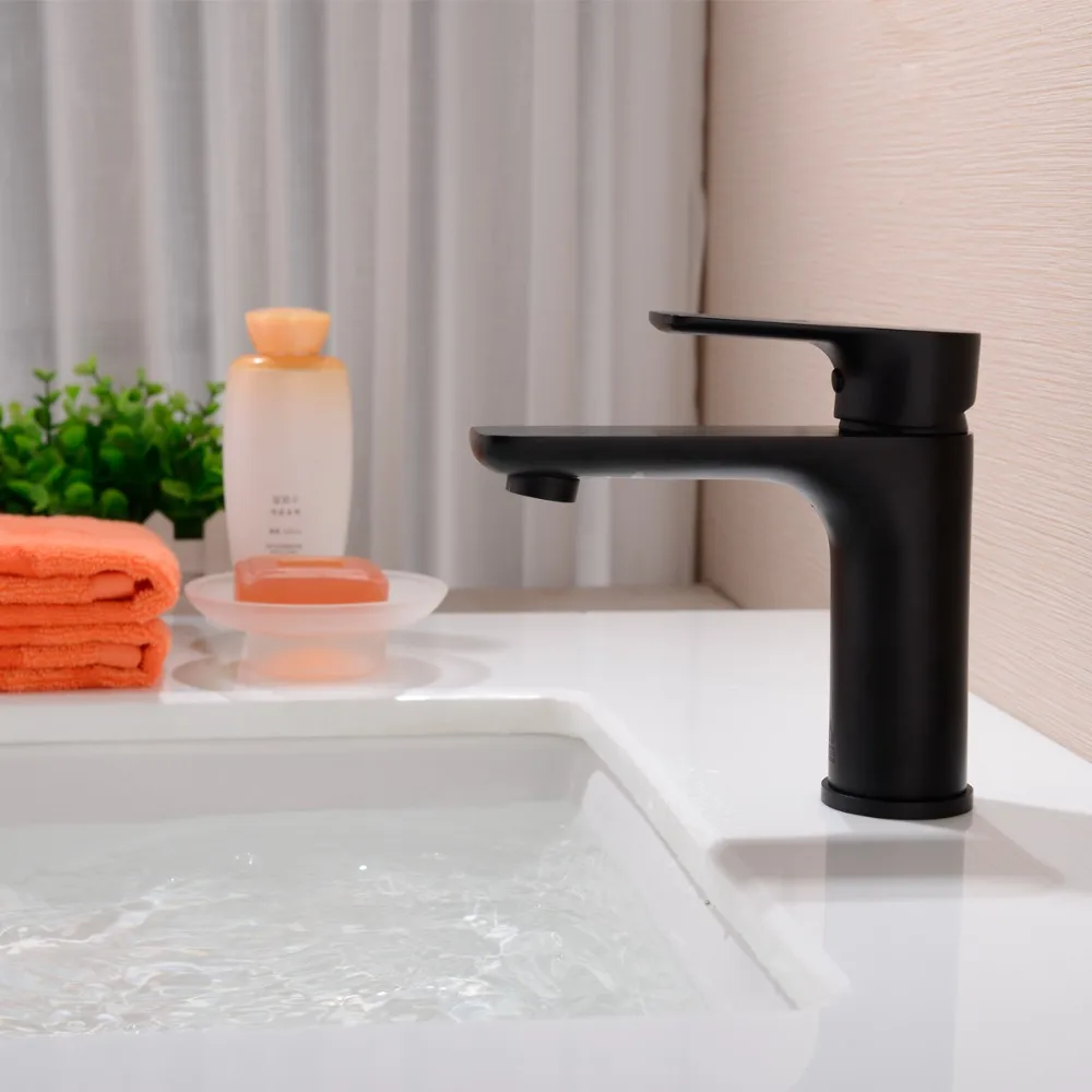 Brass Commercial Bathroom Basin Mixer Taps High Quality Matte Black Sink Mixing Faucet Single Lever Deck Mounted, 12-030B-short
Brass Commercial Bathroom Basin Mixer Taps High Quality Matte Black Sink Mixing Faucet Single Lever Deck Mounted, 12-030B-short