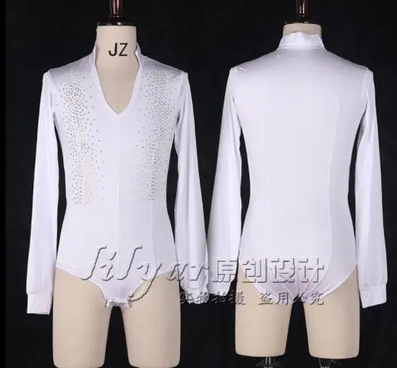 New style white Men boy ballroom Latin body shirt V neck long sleeve rhinestone competition costume
New style white Men boy ballroom Latin body shirt V neck long sleeve rhinestone competition costume