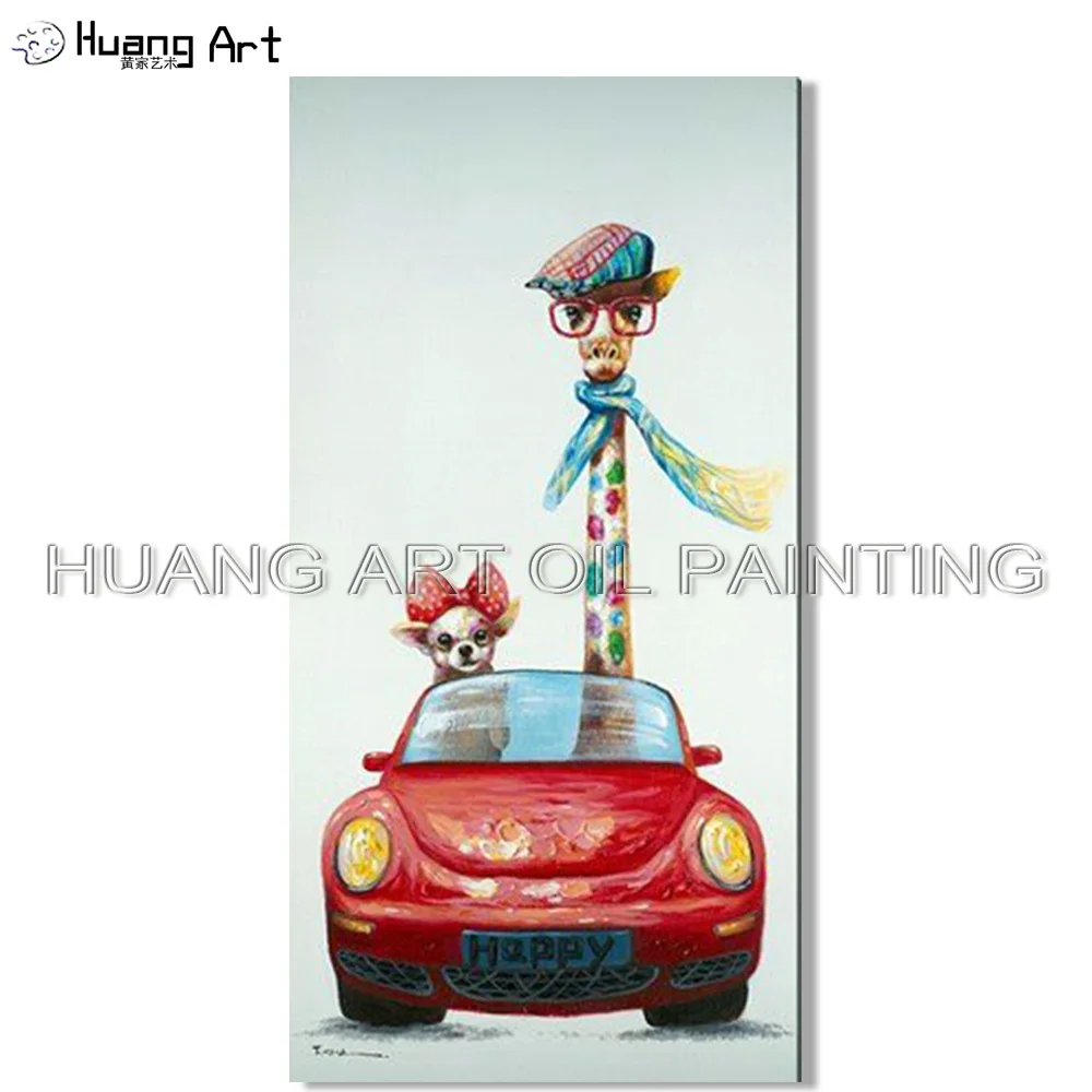 Hand Painted Landscape Oil Painting on Canvas Funny Dog and Giraffe Drive Car Animal Oil Painting for Living Room Wall Art Decor
Hand Painted Landscape Oil Painting on Canvas Funny Dog and Giraffe Drive Car Animal Oil Painting for Living Room Wall Art Decor