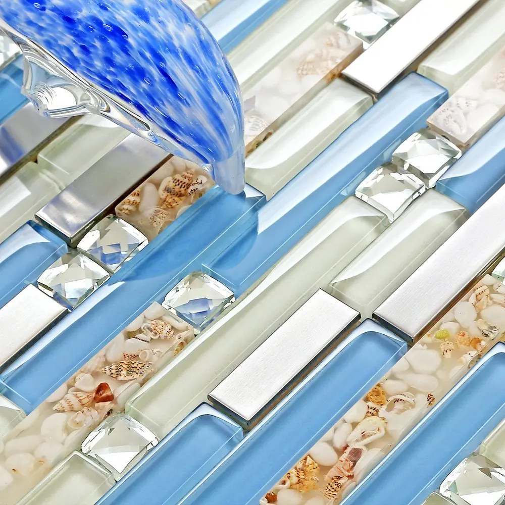 Beach Style Art Resin Inner Sea Shell 13 edges Blue Cream White Glass Mosaic Tile, Kitchen Backsplash Bath Decor Metal Mosaic
Beach Style Art Resin Inner Sea Shell 13 edges Blue Cream White Glass Mosaic Tile, Kitchen Backsplash Bath Decor Metal Mosaic