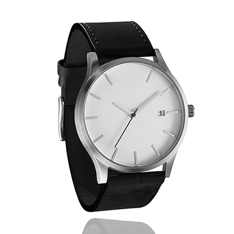 Simple Dial Watches Men Leather Band Wristwatches Retro Design Luxury Black White Mens Sports Quartz Clock With Calendar relogio
Simple Dial Watches Men Leather Band Wristwatches Retro Design Luxury Black White Mens Sports Quartz Clock With Calendar relogio