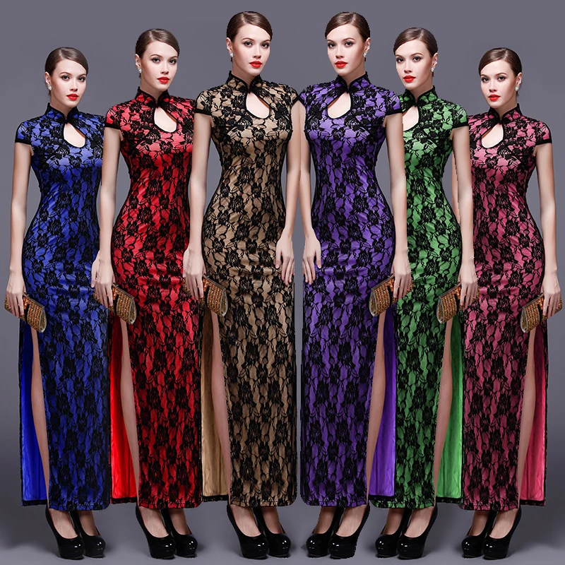 Summer Long Cheongsams Chinese Ladies Elegant Slim Lace Qipao Novelty Dress Vestidos
Summer Long Cheongsams Chinese Ladies Elegant Slim Lace Qipao Novelty Dress Vestidos