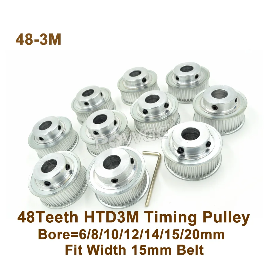 POWGE 10pcs 48 Teeth 3M Timing Pulley Bore6/8/10/12/14/15/20mm Fit W=15mm 3M Synchronous Belt 48T 48Teeth HTD3M Pulley
POWGE 10pcs 48 Teeth 3M Timing Pulley Bore6/8/10/12/14/15/20mm Fit W=15mm 3M Synchronous Belt 48T 48Teeth HTD3M Pulley