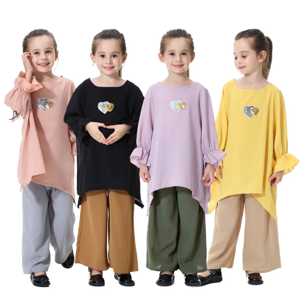 Muslim Girl Two Piece Set Child Abaya Girl Robe Ramadan Arab Islamic Clothing Harem Pants Set Loose Style Muslim Suits CN-073
Muslim Girl Two Piece Set Child Abaya Girl Robe Ramadan Arab Islamic Clothing Harem Pants Set Loose Style Muslim Suits CN-073