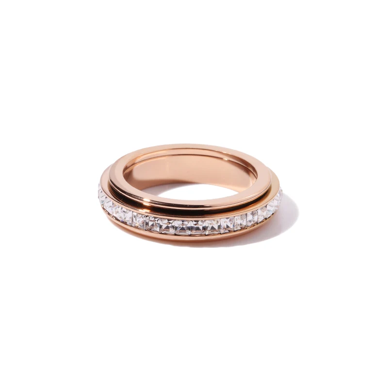YUN RUO New Arrival Fashion Rotatable Zircon Ring Rose Gold Color Woman Gift Party Titanium Steel Jewelry Top Quality Not Fade
YUN RUO New Arrival Fashion Rotatable Zircon Ring Rose Gold Color Woman Gift Party Titanium Steel Jewelry Top Quality Not Fade