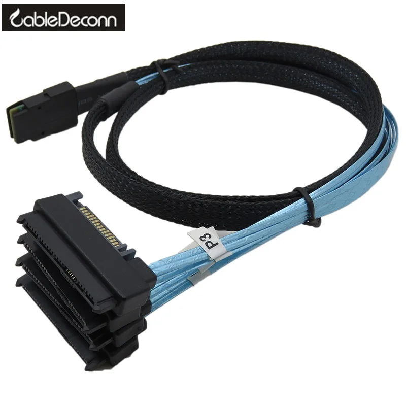 Internal Mini SAS 36pin SFF-8087 to (4) SAS 29pin SFF-8482 7+22P connectors with SATA Power
Internal Mini SAS 36pin SFF-8087 to (4) SAS 29pin SFF-8482 7+22P connectors with SATA Power