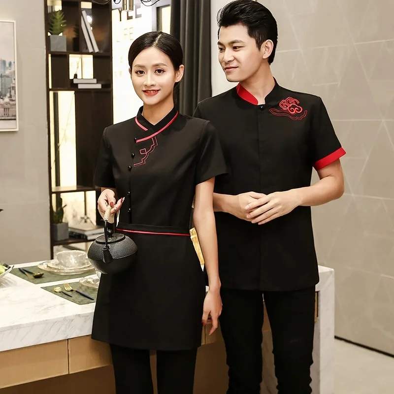Chinese Hotel Waiter Workwear Men's Women's Short-sleeved Plus Size Hotel Uniform Dining Restaurant Hot Pot Shop Jacket H2164
Chinese Hotel Waiter Workwear Men's Women's Short-sleeved Plus Size Hotel Uniform Dining Restaurant Hot Pot Shop Jacket H2164