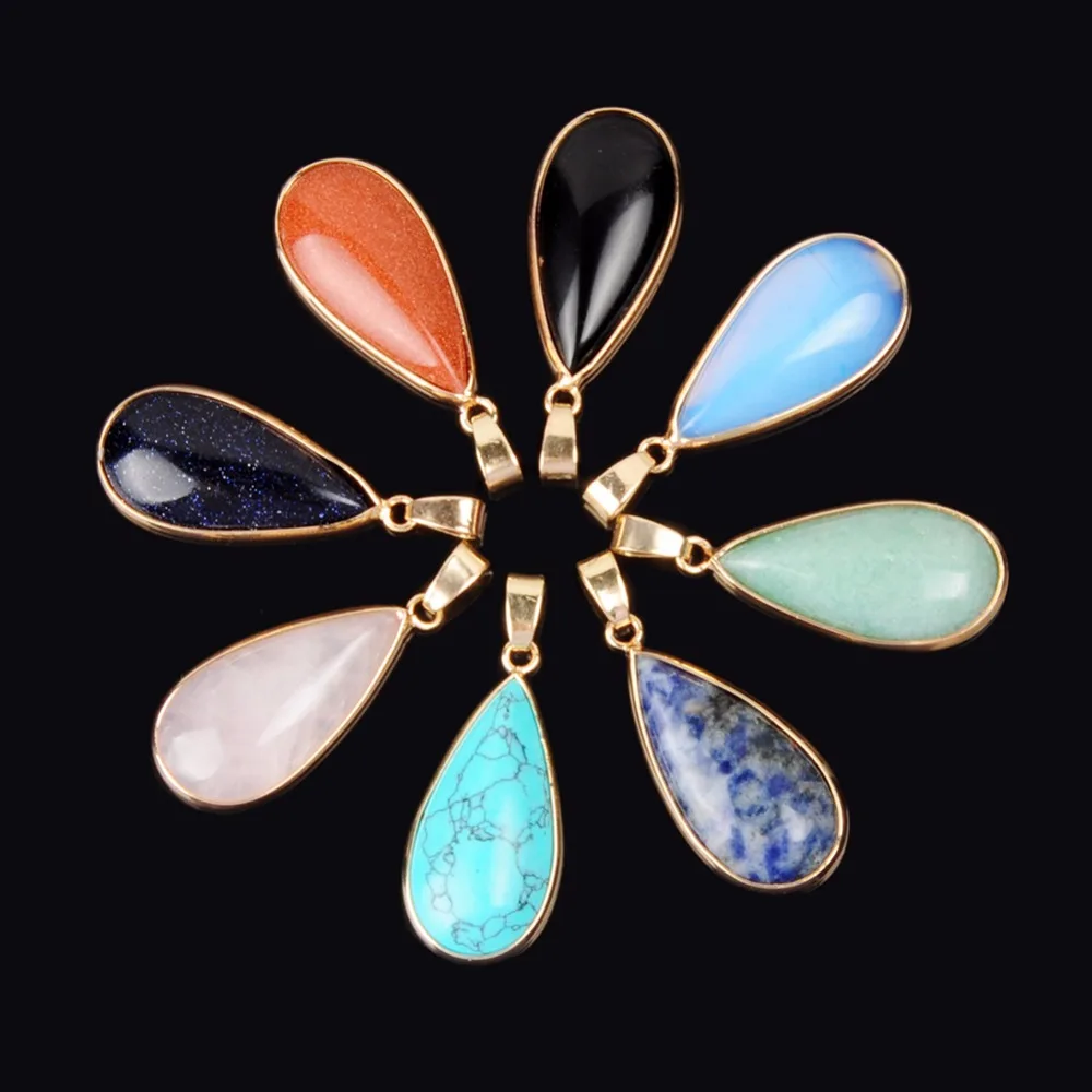 Druzy Water-drop Shape Gold Color Rim Mix Natural Stone Crystal Healing Pendants 30*16MM AAA for Fashion Women Jewellery Making
Druzy Water-drop Shape Gold Color Rim Mix Natural Stone Crystal Healing Pendants 30*16MM AAA for Fashion Women Jewellery Making