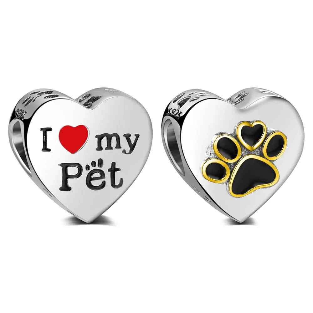 Authentic 925 Sterling Silver Beads I Love Pet Paw Glaze Round Bead For Original Pandora Charm Bracelets & Bangles Jewelry
Authentic 925 Sterling Silver Beads I Love Pet Paw Glaze Round Bead For Original Pandora Charm Bracelets & Bangles Jewelry