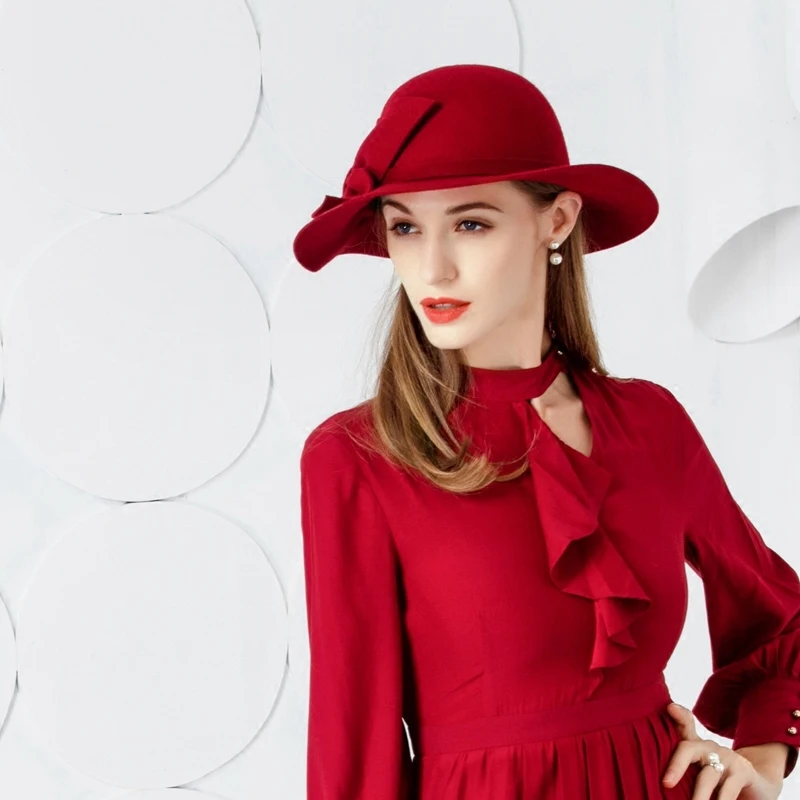 2017 New Elegant Fashion Hair Red Hat All-match Wool Hat Female Leisure Woolen Cap Female Fedoras Hat Wide Brim B-7476
2017 New Elegant Fashion Hair Red Hat All-match Wool Hat Female Leisure Woolen Cap Female Fedoras Hat Wide Brim B-7476