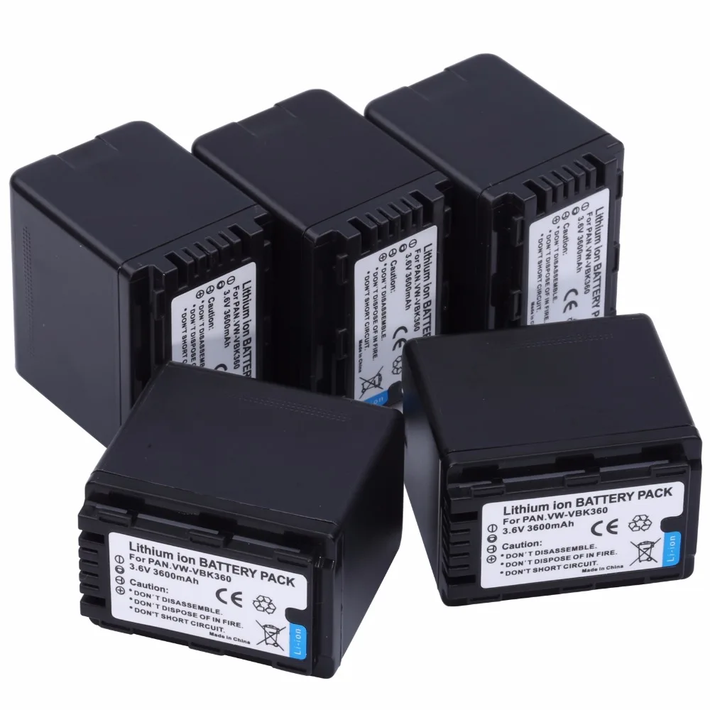 5Pcs VW-VBK360 VBK360 Rechargeable Batteries For Panasonic HDC-SD40 HDC-SD60 HDC-SD80 HDC-SD90 HDC-SDX1 SDR-H85 SDR-H95 Camera
5Pcs VW-VBK360 VBK360 Rechargeable Batteries For Panasonic HDC-SD40 HDC-SD60 HDC-SD80 HDC-SD90 HDC-SDX1 SDR-H85 SDR-H95 Camera