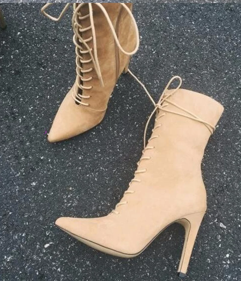 New Woman Cross-tied Pointed Toe Ankle Boots Sexy Thin Heels Nude Consice Pumps Spring Autumn Female Party Shoes
New Woman Cross-tied Pointed Toe Ankle Boots Sexy Thin Heels Nude Consice Pumps Spring Autumn Female Party Shoes