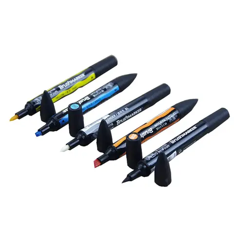 Winsor & Newton Brushmarker Paint Brush Alcohol Based Fast Dry Blue Green Tones Twin Tip Art Pens